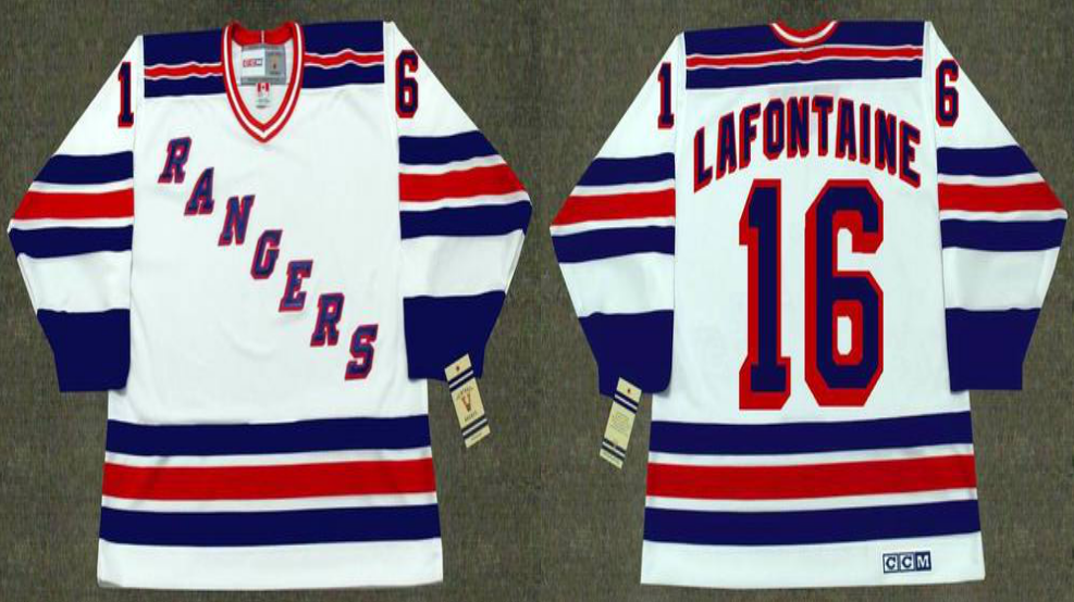 2019 Men New York Rangers #16 Lafontaine white CCM NHL jerseys->new york rangers->NHL Jersey